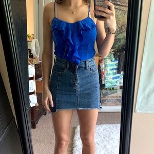 Blue Zipped Tank Top